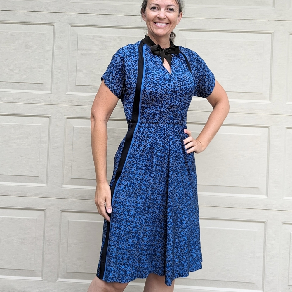 1940's SILK DRESS 40's novelty print XS S